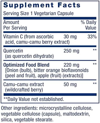 Life Extension Optimized Quercetin 250 mg Supports Immune Health, Heart Health, Non-GMO