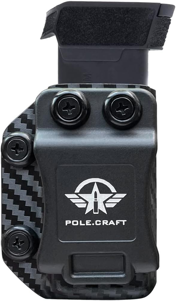 POLE.CRAFT IWB/OWB Magazine Holster Kydex - Mag Carrier Fits: 9mm .40 Double Stack / 9mm .40 Single Stack - P365 1911 Glock 19 19X 17 26 27 28 43 22