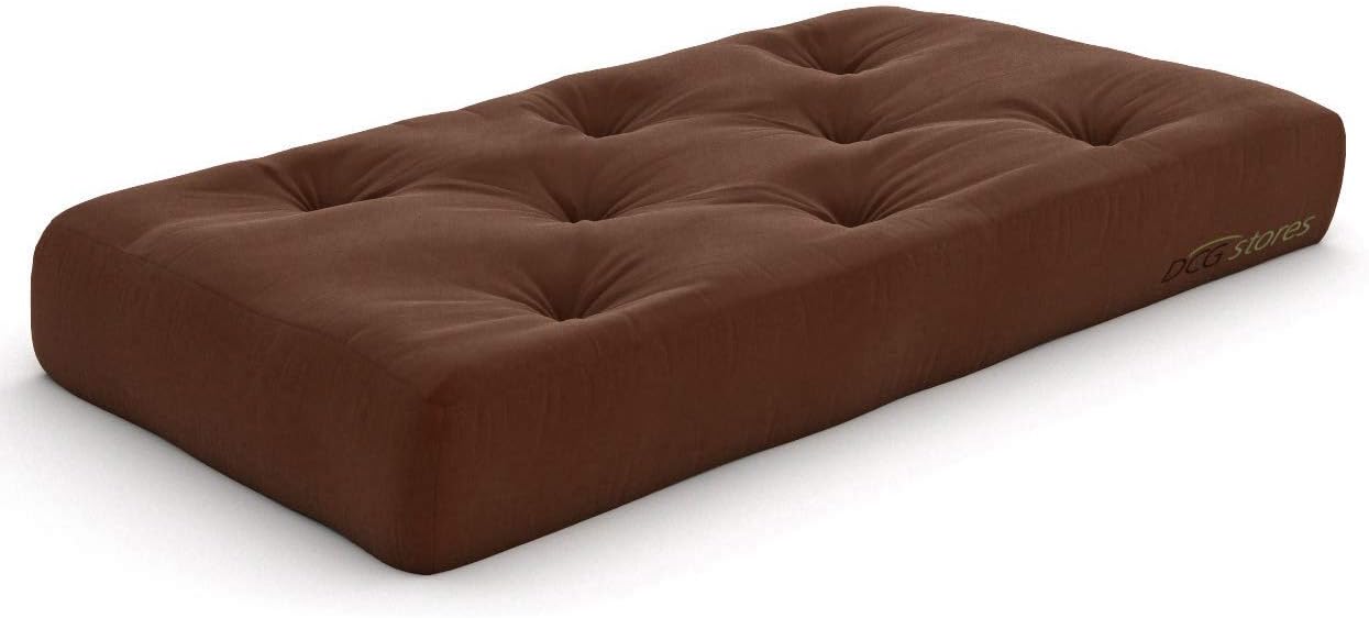 Nirvana Futons Plush, Comfortable 8-Inch Full Futon Mattress, Microfiber Fudge - Made in USA