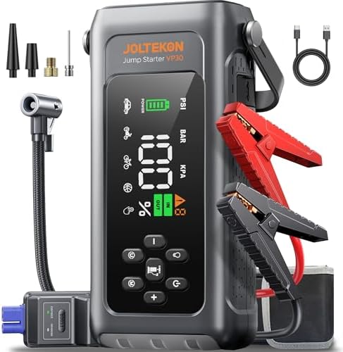 Car Battery Jump Starter with Air Compressor 4500A 150PSI, Car Jumper Starter Portable (9L Gas/8L Diesel)