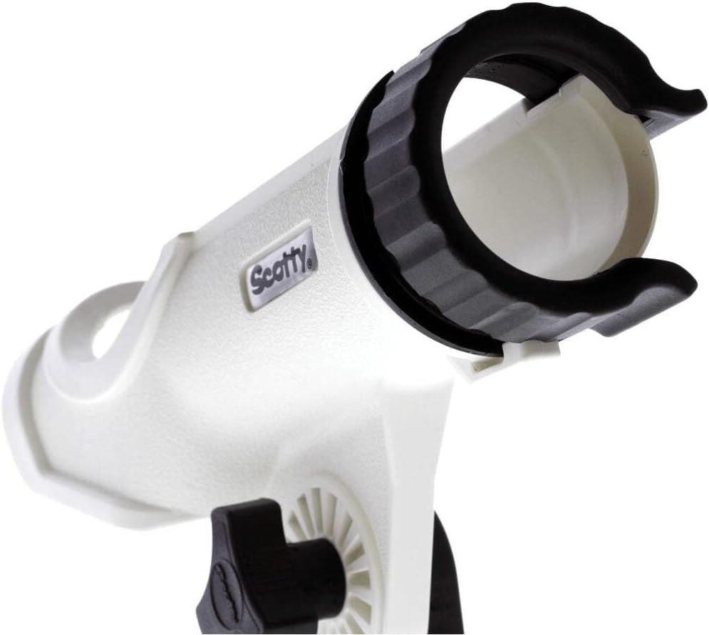 Scotty #230 Powerlock Rod Holder with #241 Side/Deck Mount, Adjustable Boat Fishing Rod Holder, Universal Cradle Design, Side or Deck Mount Installation, Marine-Grade Construction