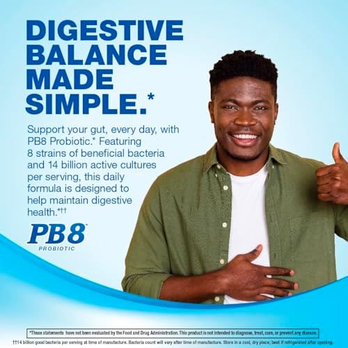 PB8 Probiotic | 14 Billion CFU | 120 Vegetarian Capsules | 8 Strains | for Women and Men | Gluten, Milk, and Soy Free Supplement