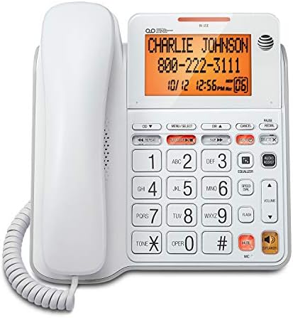 AT&T CL4940 Corded Phone with Digital Answering System, Caller ID, Large Tilt Display