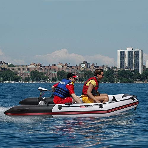 PEXMOR 8 Speed Electric Trolling Motor, Electric Outboard Boat Motor w/Adjustable Handle & LED Indicator, Transom Mounted for Saltwater, Kayak