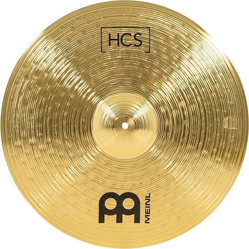 Meinl 20" Ride Cymbal - HCS Traditional Finish Brass for Drum Set, Made in Germany, 2-YEAR WARRANTY (HCS20R) | Durable Brass Alloy
