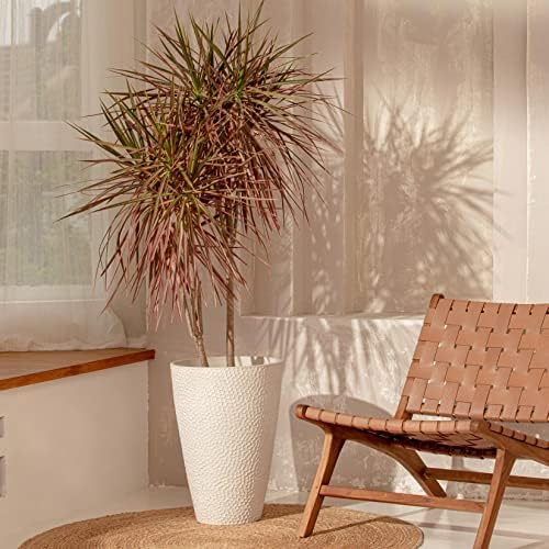 LA JOLIE MUSE Tall White Planter for Indoor Plants,20 Inch Tall Round Planter, Modern Flower Pot Containers,Large Decorative Tree Plant Pot,1 Pack