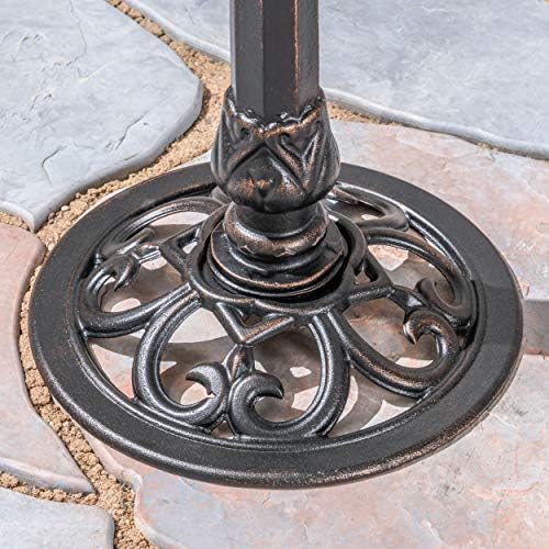 Christopher Knight Home Anessa Outdoor Aluminum and Iron Bird Bath, Shiny Copper