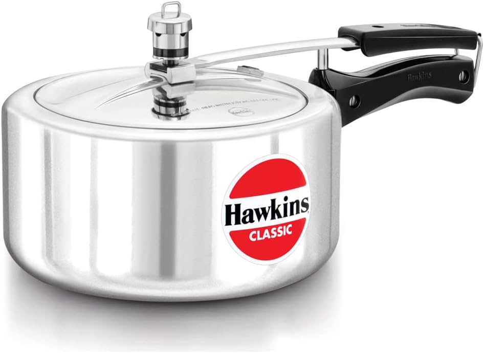 Hawkins Aluminium 8 Litre Classic Pressure Cooker, Tall Design Inner Lid Cooker, Big Cooker, Silver (Cl8T)