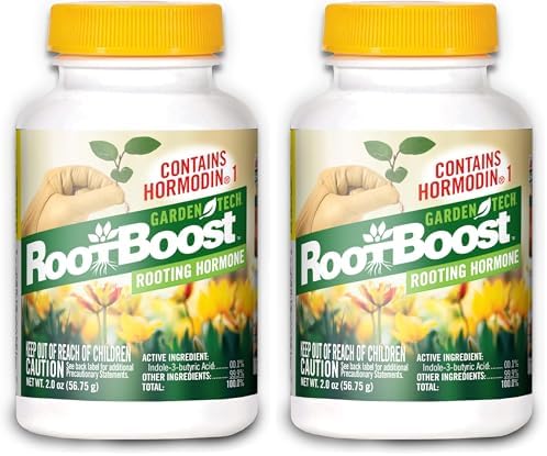 RootBoost Rooting Hormone, Rooting Powder for Plant Cuttings, 2 Ounces | Propagation for indoor and outdoor plants, container gardens and garden ornamentals, contains Hormodin 1