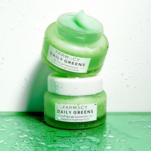Farmacy Daily Greens Oil Free Face Moisturizer - Gel Moisturizer for Oily Skin with Polyglutamic + Hyaluronic Acid - Light Facial Moisturizer to
