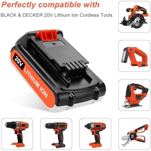 ANTRobut 3500mAh Replacement for Black and Decker 20V Lithium Battery and Charger Compatible with 20V Black & Decker Batteries