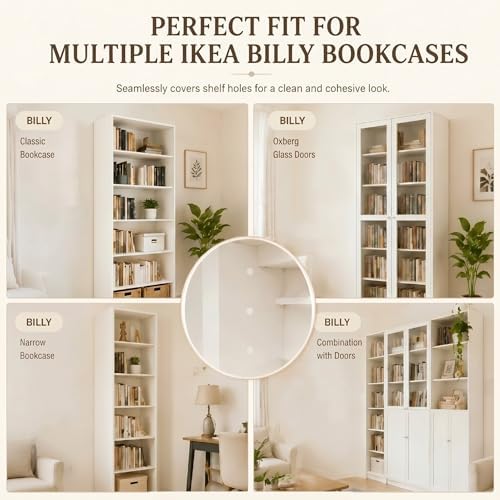 240 Pcs White Hole Plugs Covers Caps Compatible with IKEA Kallax Bookcase Cabinet Shelving 3.5mm Furniture Hole Fillers Compatible with Billy Bookshelf for a Seamless Built in Look