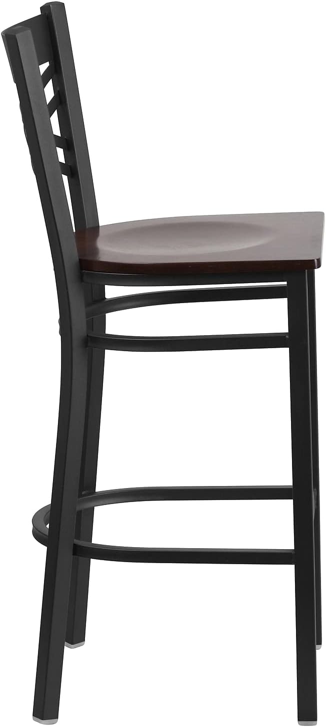 Flash Furniture Hercules Metal Restaurant Barstool, Black | X Back Style, Vinyl Upholstery, Durable Construction, Commercial Use