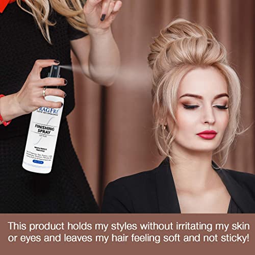 Hair Finishing Spray 8 oz - Flexible Soft Hold - Hair Spray for Sensitive Skin - Fragrance Free Hypoallergenic Parabens Free - Non Irritating Quick
