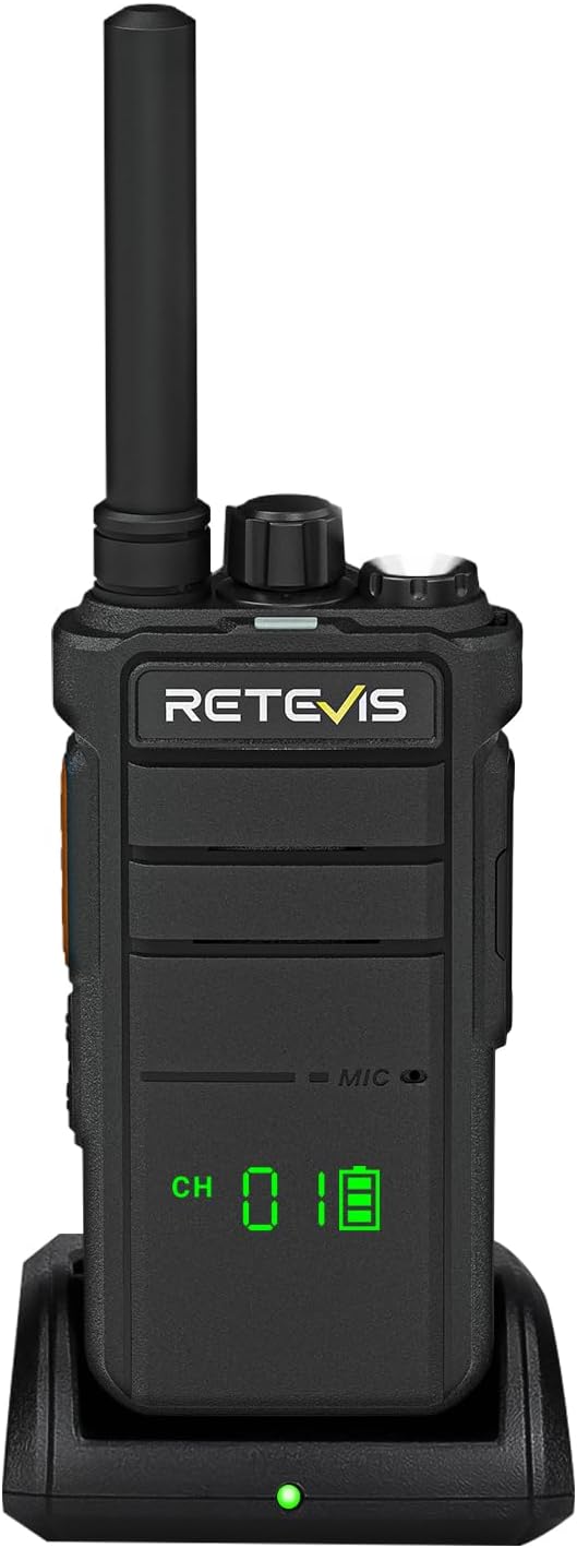 Retevis RB26H GMRS 2 Way Radio Long Range, Business Walkie Talkies, 1 Pack | Professional Two Way Radios, 2000mAh, Hidden Display, Type-C, Built in NOAA Flashlight VOX,GMRS Repeater Capable, for Camping