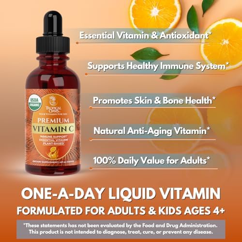 Mega Premium Liquid Multivitamin | Natural Immune Support Vitamin w/ 1333% Vitamin C, 200% D3, Zinc + 20 Vitamins, 70 Minerals, & 21 Amino Acids | Sugar Free | Orange Flavor | 98% Absorption | 32 Serv