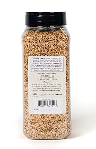 Rodelle Toasted Natural Sesame Seeds, No Artificial Flavors, Kosher, 18 Oz | Nutty toasted sesame seeds for salads, stir-fries, baking and garnish, no artificial flavors, kosher