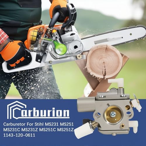 MS 251 C-BE Carburetor Tune Up Kit for Stihl Chainsaw | For MS231 MS231C MS231Z MS251 MS251C MS251CBE MS251C-BEQ MS251Z Replace 1143 120 0641 Zama