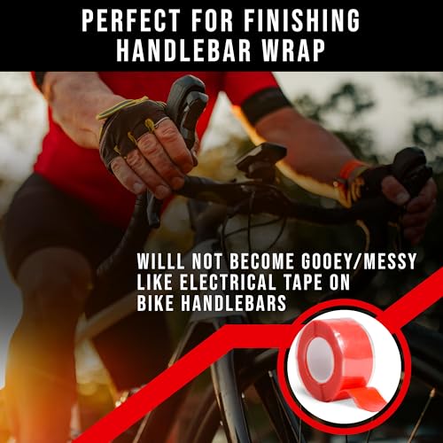 Domain Cycling - Bike Handlebar Tape - Self-Fusing Silicone Waterproofing Tape - 10 Ft Roll of Self-Bonding Handlebar Tape for Road Bike Repair