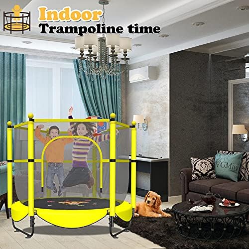 VGMiu 60" Trampoline for Kids, Toddler Trampoline Indoor with Net, Age 3-8