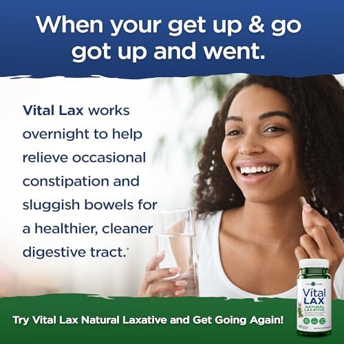 Vital Planet - Vital Lax Natural Laxative Cleanse Supplement for Occasional Constipation, with Magnesium Hydroxide, Slippery Elm, Aloe