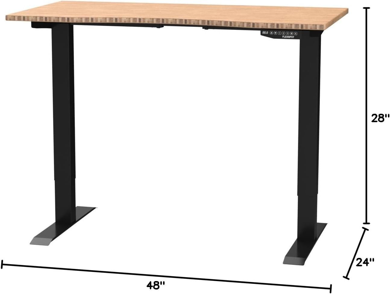 FLEXISPOT EN2 48"x24" Standing Desk with Power Strip Bundle, Black