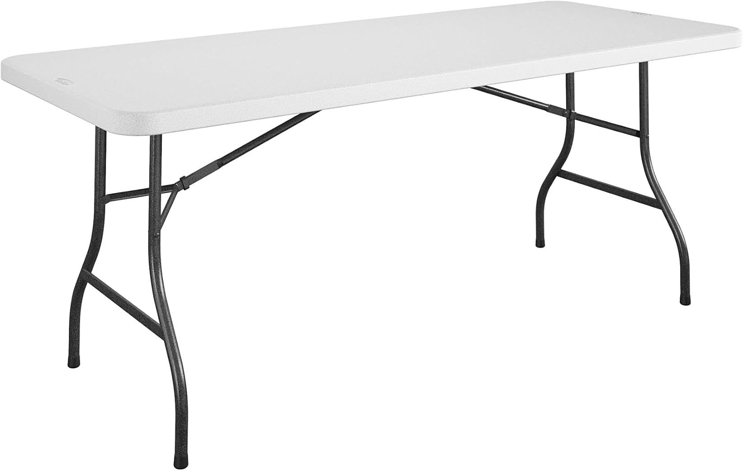 Cosco 6ft Fold-in-Half Blow Molded Folding Table, Indoor/Outdoor, Comfort Handle, Lightweight Plastic Construction - White