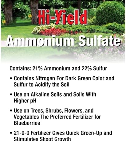 Hi-Yield (32177) Ammonium Sulfate 21-0-0, 4 lbs | Ammonium sulfate 21-0-0 granular - Fast-release nitrogen with sulfur for quick green-up, 4 lbs - Lawn owners
