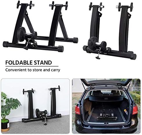 Topeakmart Adjustable Magnetic Bike Trainer Stand for Indoor Riding 26-28in | Quiet magnetic resistance, adjustable levels