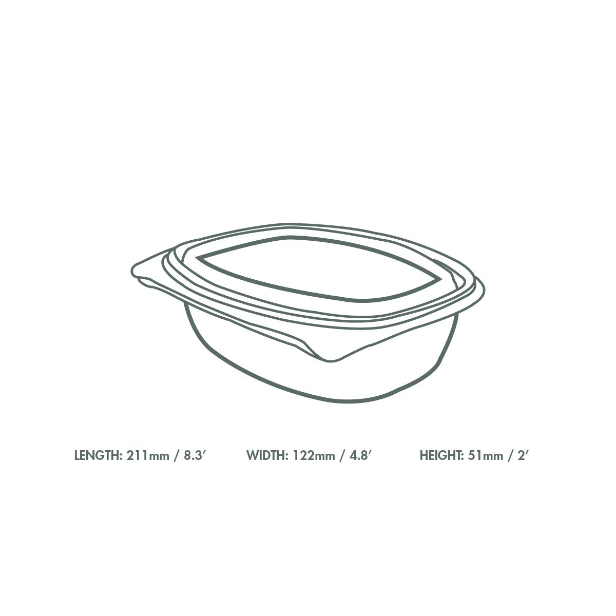Vegware Compostable 32oz Hinged Clear Deli Containers, Case of 200, PLA Plastic Meal Prep, To Go Box With Lid, Made from PLA, A Renewable Material Made from Plants, Tight Seal for Freshness