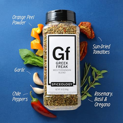 Spiceology Greek Freak Mediterranean Seasoning, 16 oz | Greek Herbs & Spices, For Chicken, Potatoes, Salad, Gyros, Pasta & Pizza