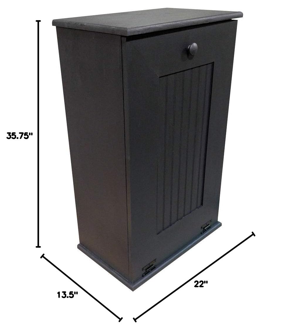 Sawdust City Tilt-Out Wooden Trash Bin Holder (Old - Black)
