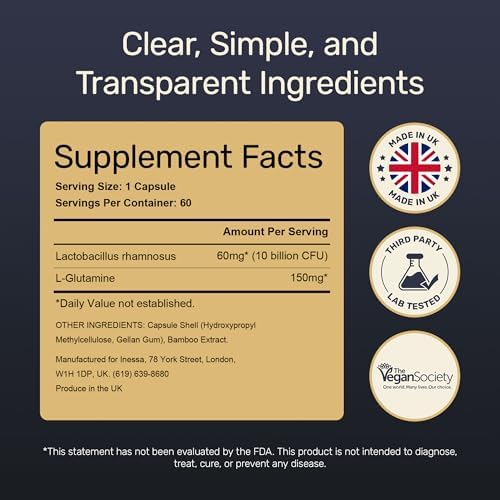 Inessa Daily Biotic Probiotics - Lactobacillus Rhamnosus GG, 60 Capsules | The most researched strain there is