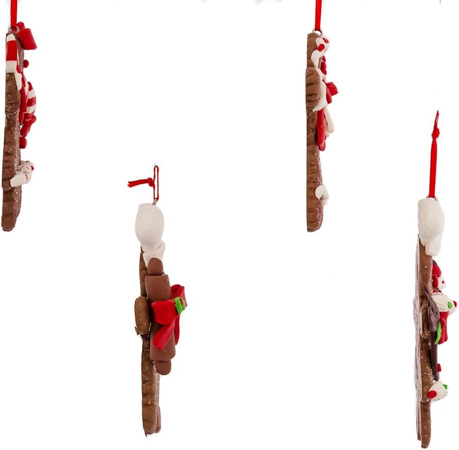 Kurt Adler 4-Inch Claydough Gingerbread Ornament, Set of 4