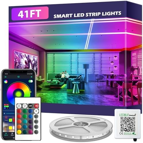 100ft Led Strip Lights, Long Smart Led Light Strips Music Sync 5050 RGB Color Changing Rope Lights