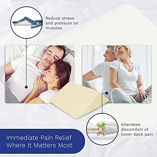 The Angle Wedge Pillow – Leg & Knee Pillow Wedge for Sciatica Pain Relief, Body Pain, Lumbar Decompression – Triangle Foam Cushion Bed Bolster for Lower Back Support, Small | Leg and Knee Pillow Wedge, Body Pain, Lumbar Decompression, Triangle Foam Cushi…