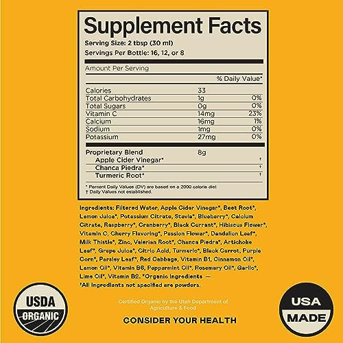 CNP | Gallbladder Stone Breaker Liquid 8oz - ACV Chanca Piedra Cleanse Aid | Organic gallbladder support liquid with apple cider vinegar, turmeric, lemon, hibiscus & chanca piedra for sludge cleanse aid