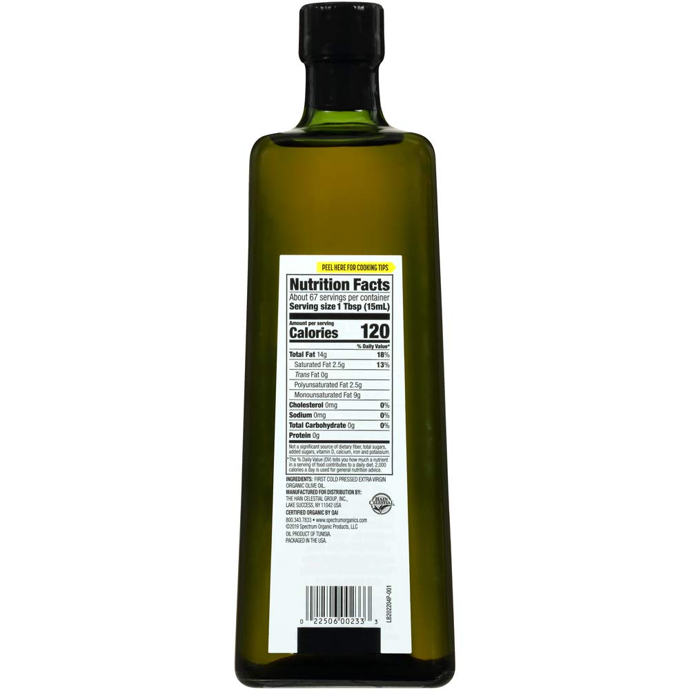 Spectrum Organic Mediterranean Extra Virgin Olive Oil, 33.8 Oz