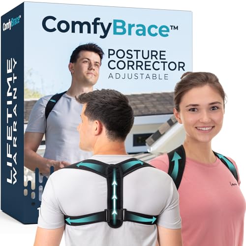 ComfyBrace Posture Corrector for Men and Women, Back Brace Straightener