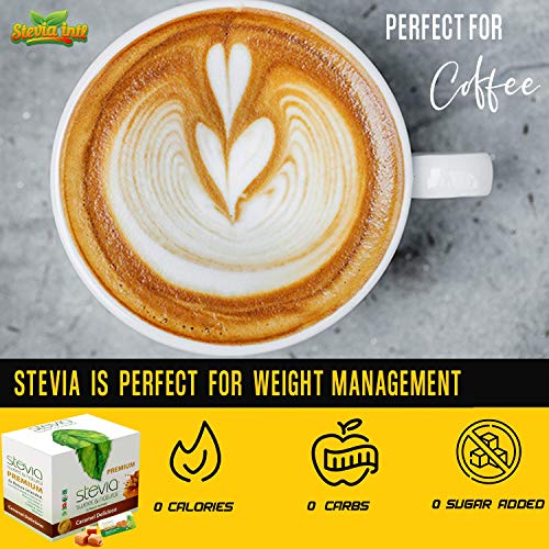 Caramel Delicioso Organic Stevia Powder. All-Natural Sweetener, Sugar Substitute Highly Concentrated & Pure Extract Stevia. 0 Calorie