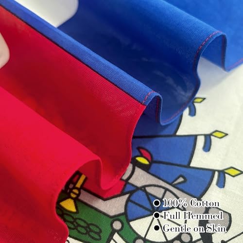 WEITBF 2 Pack Haiti Flag Bandana Haitian Scarf Bandanas Headband - 100% Cotton, 22 x 22 inch