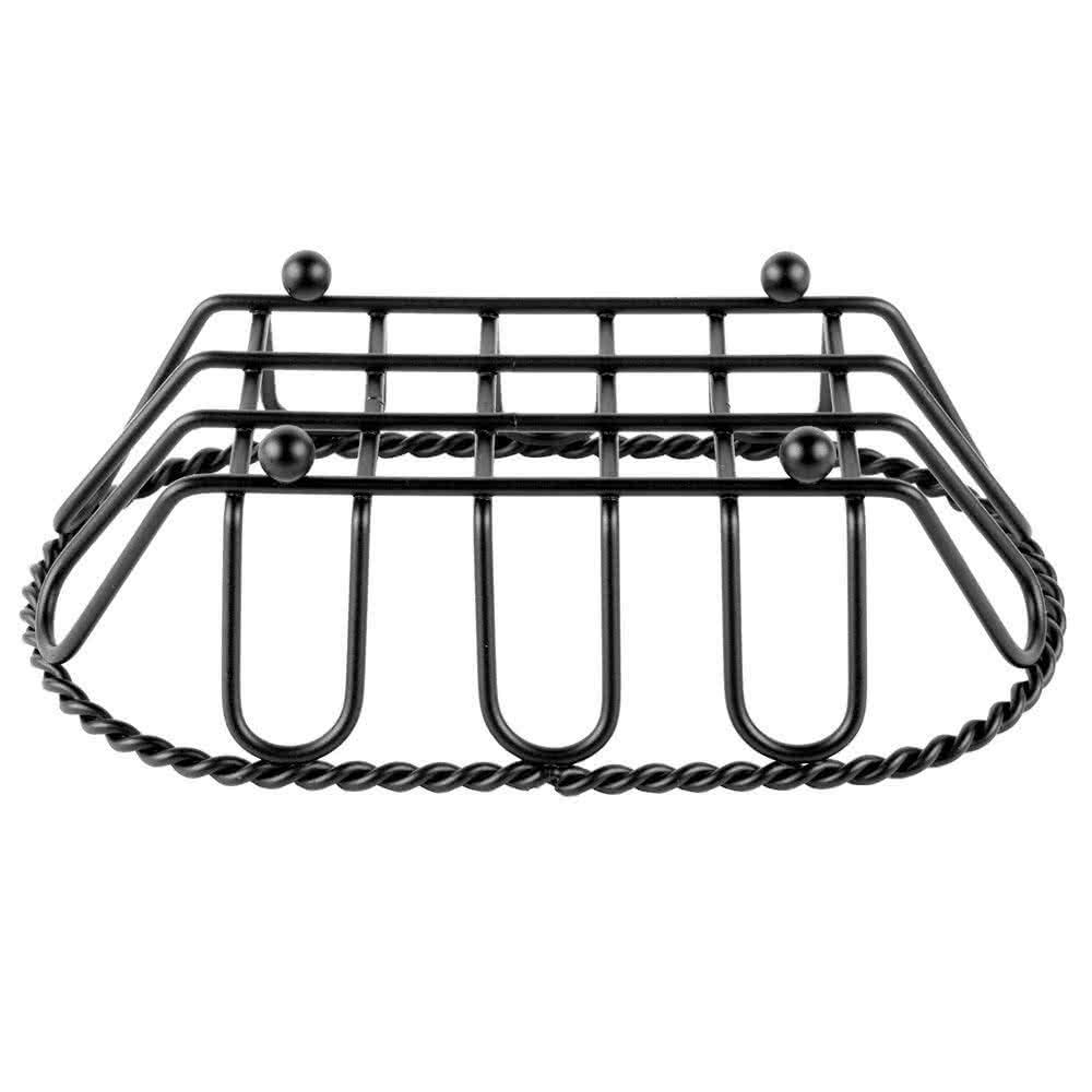 G.E.T. 4-33453 Black Oblong Braided Rim Metal Wire Basket Iron Powder Coated Wire Baskets Collection, Oval shape | Dishwasher safe, Braided design