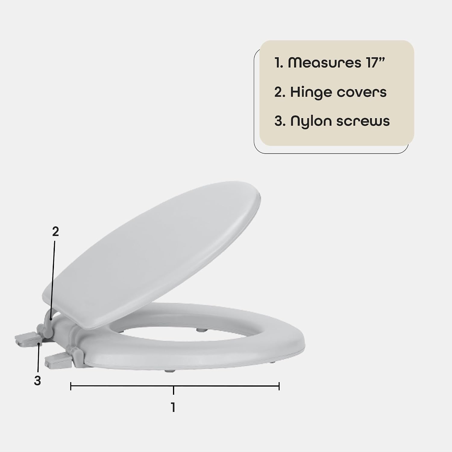 Soft Elongated Vinyl Toilet Seat, Black - 19 Inch Soft Vinyl Cover with Comfort Foam Cushioning - Fits All Elongated Size Fixtures - Easy to Install Fantasia by Achim Home Decor