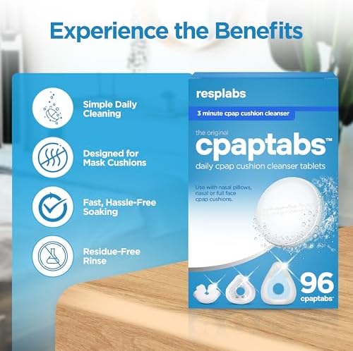 resplabs CPAP Cleaning Tablets, 96 Pack - Effervescent Cleaner for CPAP Masks, Tubing, and Humidifiers - 3 Month Supply