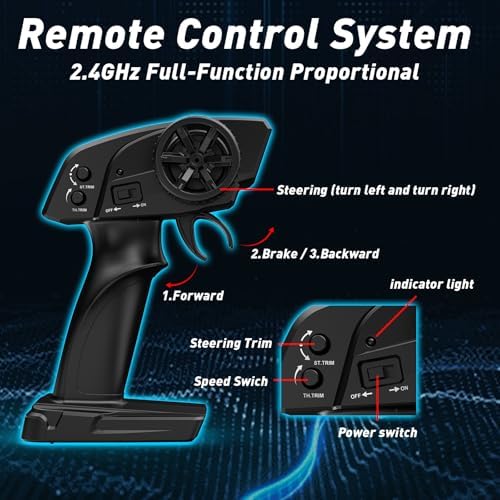 1:18 4WD RC Car 25 MPH for Teens Adults Off-Road Truck | IPX4 Waterproof, Oil-Shocks, Dual 1500mAh, 80m 2.4GHz Remote