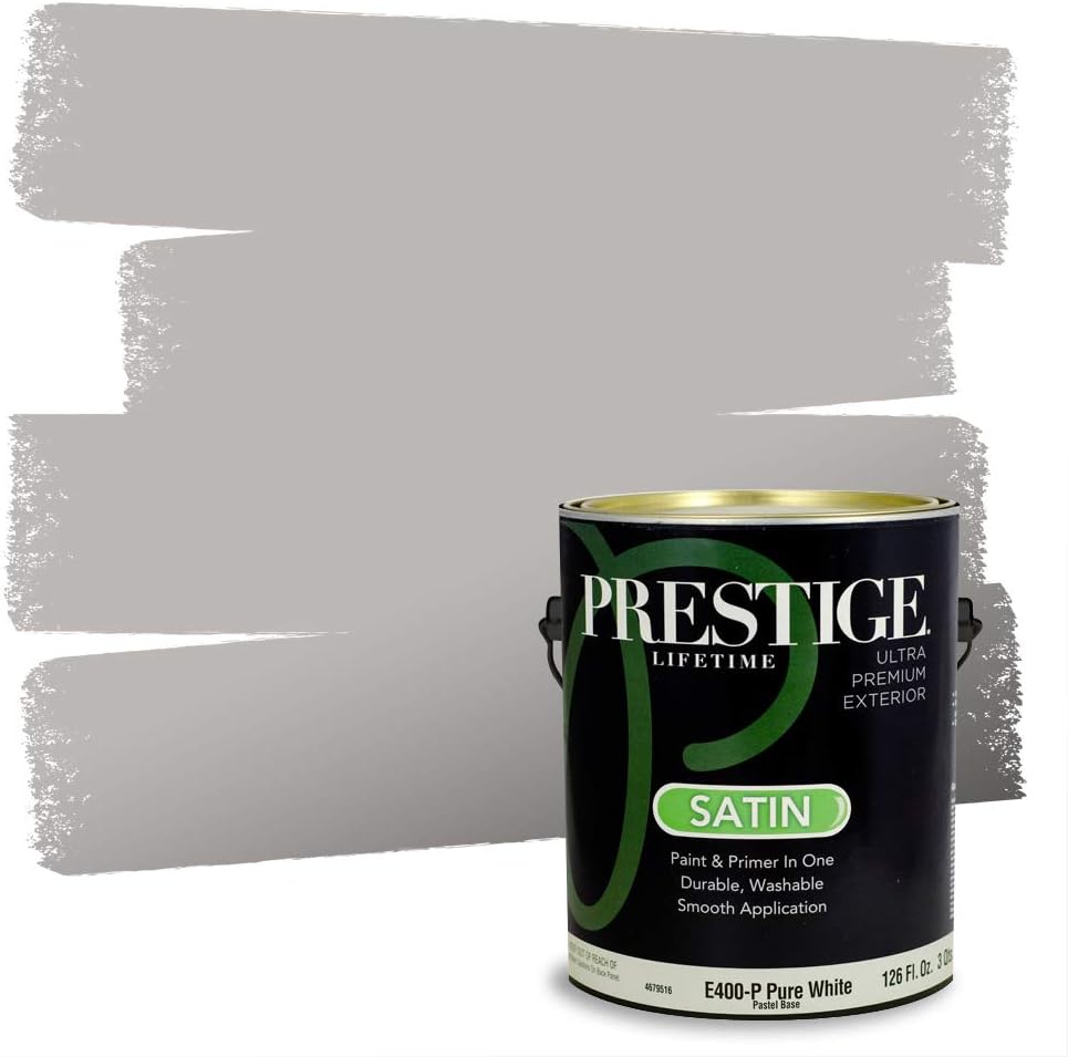 PRESTIGE Paints Exterior Paint and Primer In One, 1-Gallon, Satin, Comparable Match of Sherwin Williams* Socialite*