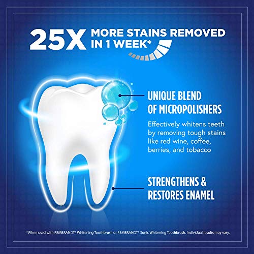 REMBRANDT Intense Stain Whitening Toothpaste With Fluoride, Removes Tough Stains, Rehardens And Strengthens Enamel, 3.5 Ounce - (Pack of 2)
