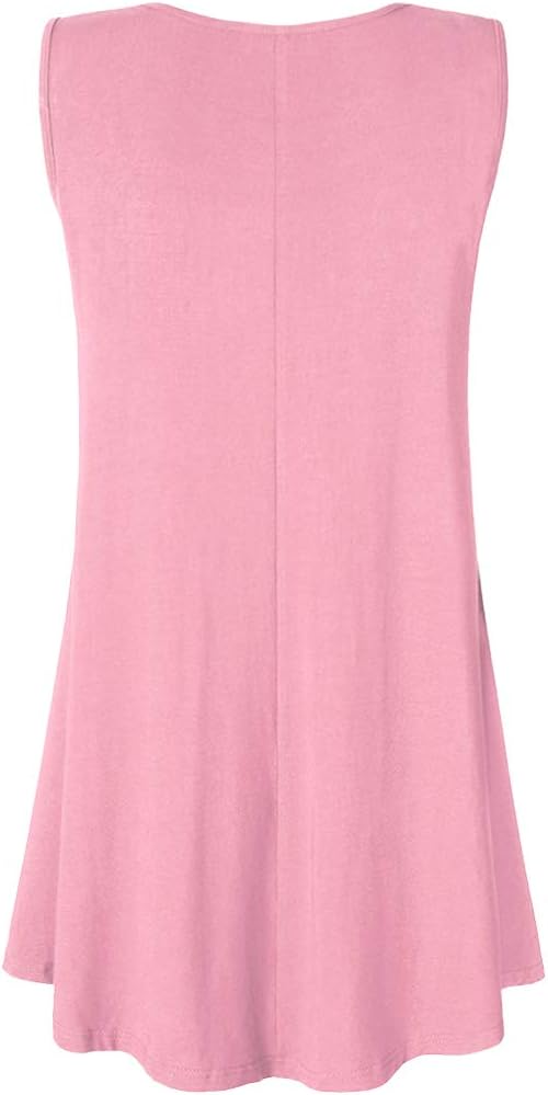 Lock and Love Women Solid Short Sleeve/Sleeveless Tunic for Leggings Swing Tunic Flare Tank Tops S-5XL Plus Size Made in USA
