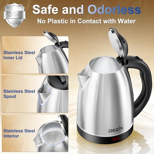 DEZIN 2L Electric Kettle, Fast Boil Electric Tea Kettle, 1000W Water Boiler