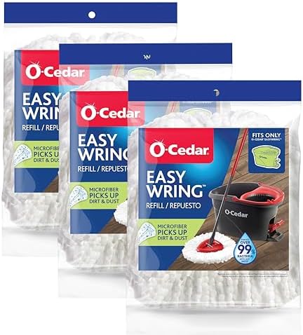 O-Cedar EasyWring Spin Mop Microfiber Refill, White Packaging May Vary